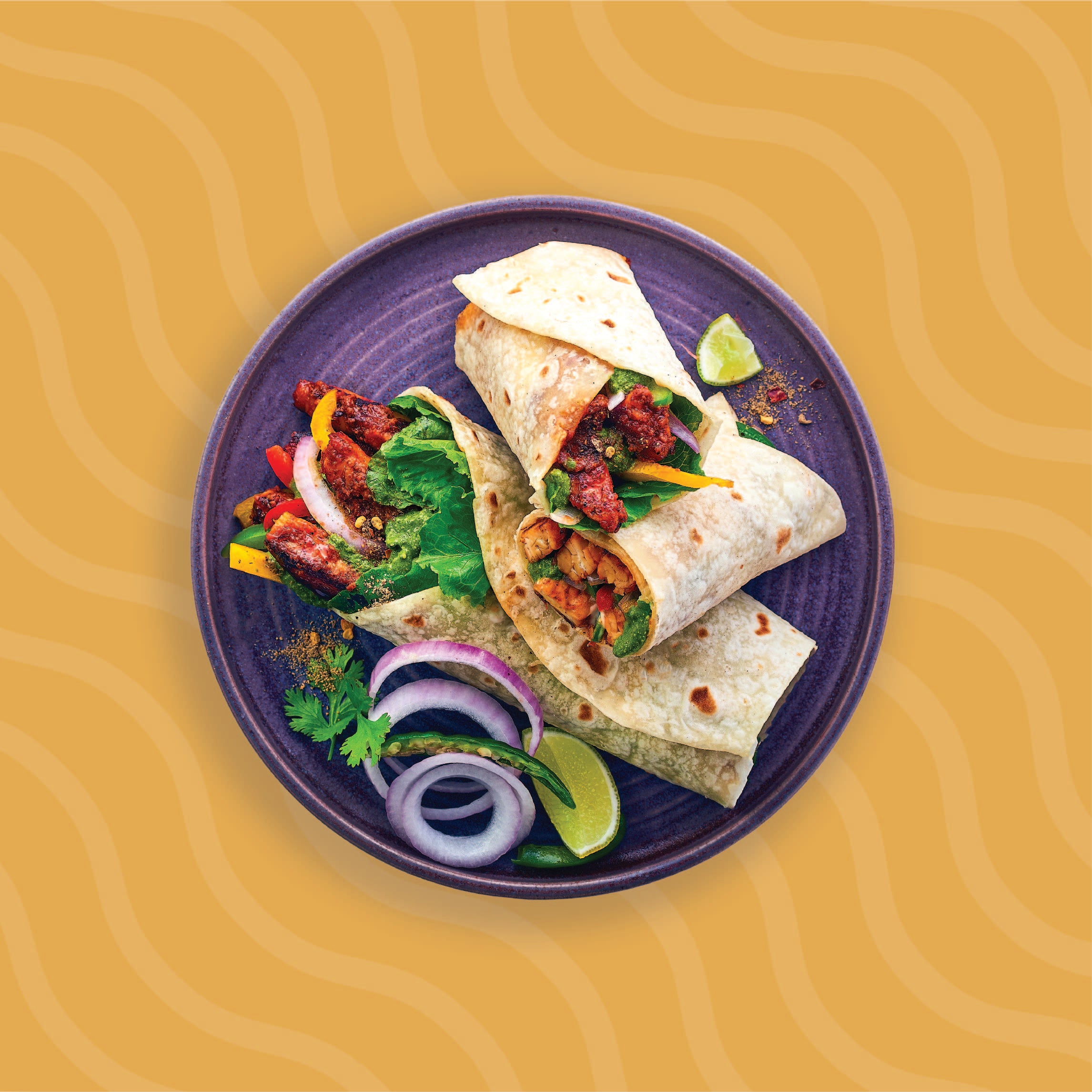 Tawa Masala Tempayy (Tempeh) Kathi Rolls – Hello Tempayy