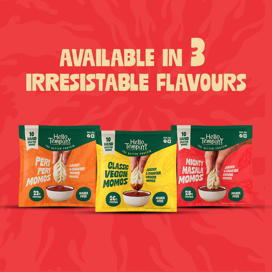 Hello Tempayy Mighty Masala High Protein Veg Momos