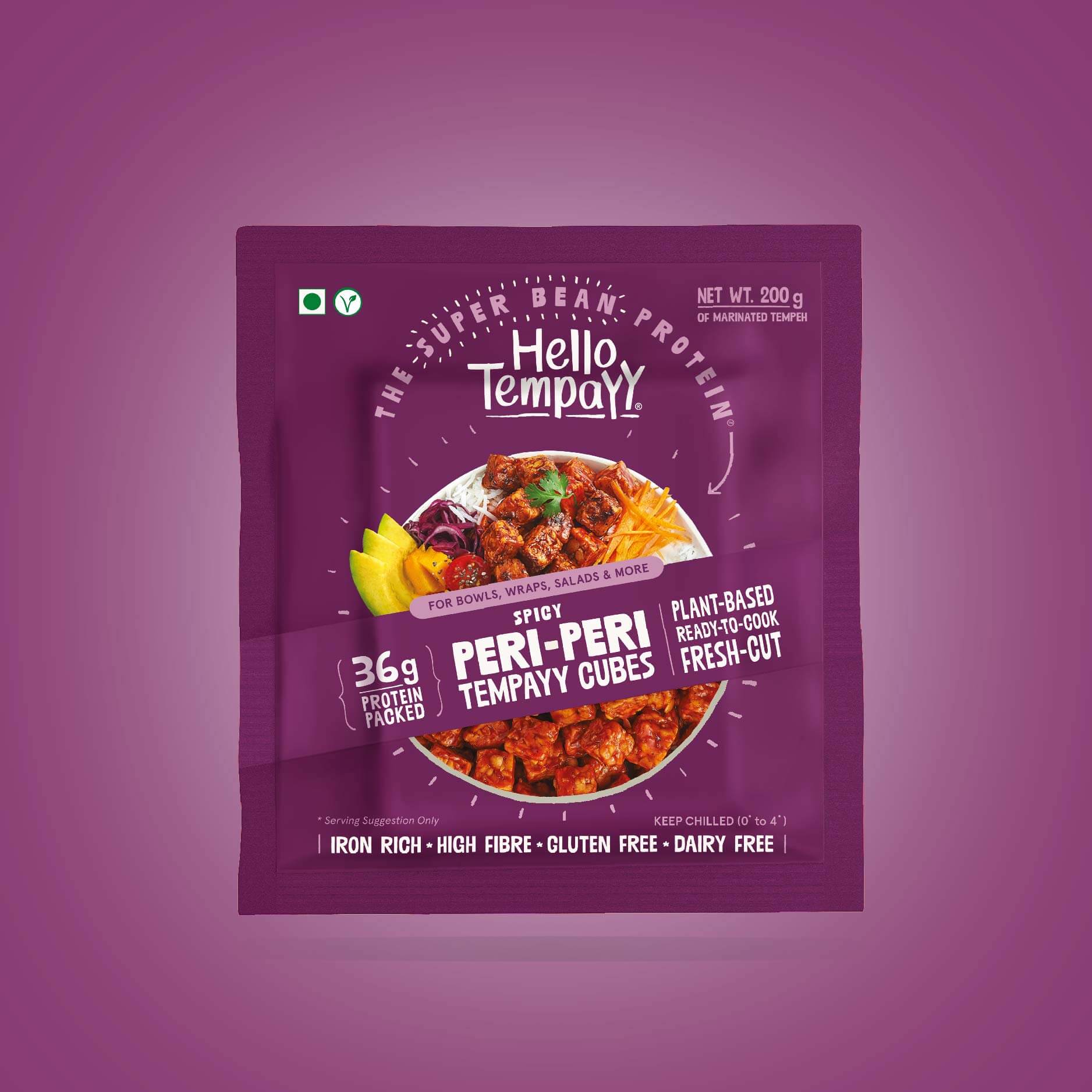 Spicy Peri Peri Tempeh Cubes Buy Peri Peri Marinated Tempeh Online